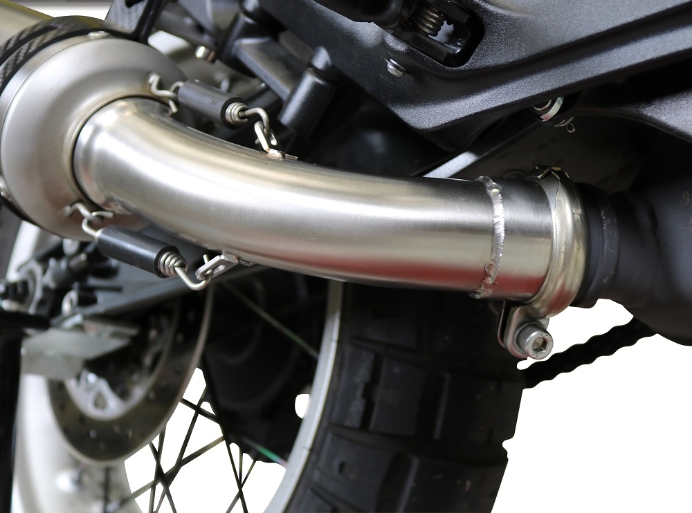 Exhaust compatible with Husqvarna Svartpilen 401 2018-2019, GP Evo4 Poppy, Slip-on exhaust including removable db killer and link pipe 