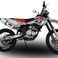 Exhaust compatible with Beta RR 125 Enduro Lc 4t 2010-2018, Albus Ceramic, Slip-on exhaust including removable db killer and link pipe, EPA-compliant 