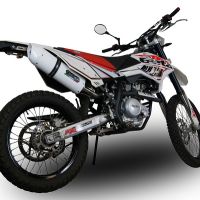 Exhaust compatible with Beta RR 125 Enduro Lc 4t 2010-2018, Albus Ceramic, Slip-on exhaust including removable db killer and link pipe, EPA-compliant 