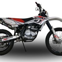 Exhaust compatible with Beta RR 125 Enduro Lc 4t 2010-2018, Deeptone Inox, Slip-on exhaust including removable db killer and link pipe 