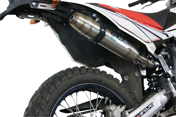Exhaust compatible with Beta RR 125 Enduro Lc 4t 2010-2018, Deeptone Inox, Slip-on exhaust including removable db killer and link pipe 