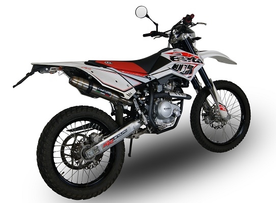 Exhaust compatible with Beta RR 125 Enduro Lc 4t 2010-2018, Deeptone Inox, Slip-on exhaust including removable db killer and link pipe 