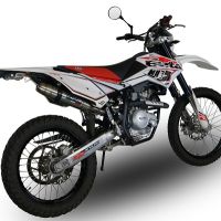 Exhaust compatible with Beta RR 125 Enduro Lc 4t 2010-2018, Deeptone Inox, Slip-on exhaust including removable db killer and link pipe 