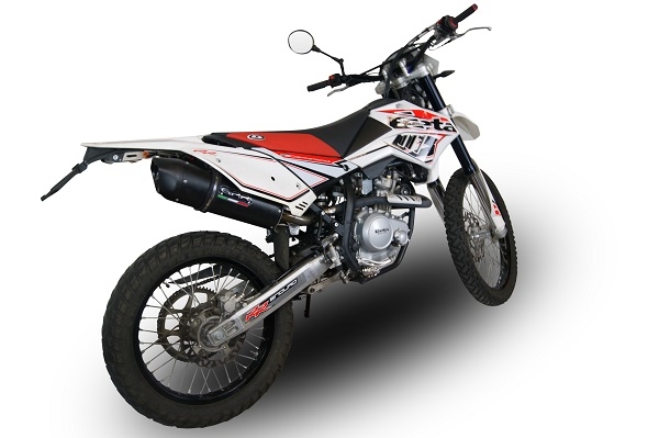 Exhaust compatible with Beta RR 125 Enduro Lc 4t 2010-2018, Furore Poppy, Slip-on exhaust including removable db killer and link pipe 