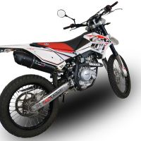 Exhaust compatible with Beta RR 125 Enduro Lc 4t 2010-2018, Furore Poppy, Slip-on exhaust including removable db killer and link pipe 
