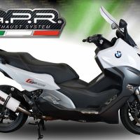 Exhaust compatible with Bmw C650 Sport 2016-2020, Albus Evo4, Slip-on exhaust including removable db killer and link pipe 