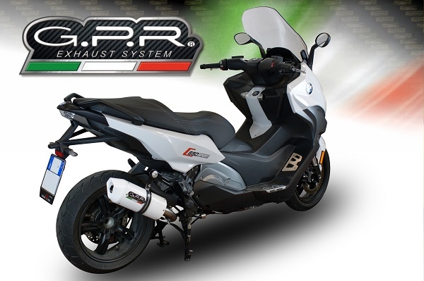 Exhaust compatible with Bmw C650 Sport 2016-2020, Albus Evo4, Slip-on exhaust including removable db killer and link pipe 