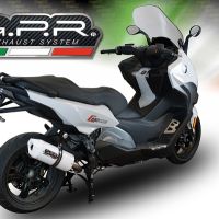 Exhaust compatible with Bmw C650 Sport 2016-2020, Albus Evo4, Slip-on exhaust including removable db killer and link pipe 