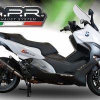 Exhaust compatible with Bmw C650 Sport 2016-2020, GP Evo4 Poppy, Slip-on exhaust including removable db killer and link pipe 