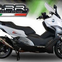 Exhaust compatible with Bmw C650 Sport 2016-2020, Powercone Evo, Slip-on exhaust including removable db killer and link pipe 