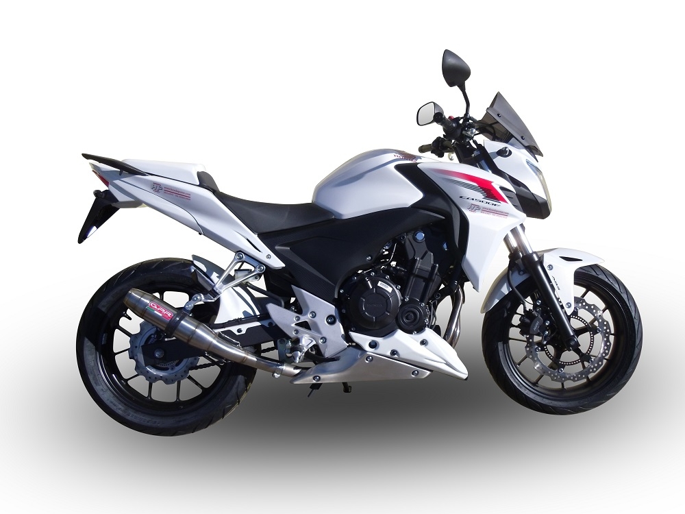 Exhaust compatible with Honda CB500F 2021-2025, Deeptone Inox, Slip-on exhaust including removable db killer and link pipe, EPA-compliant 