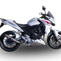 Exhaust compatible with Honda CB500F 2021-2025, Deeptone Inox, Slip-on exhaust including removable db killer and link pipe, EPA-compliant 