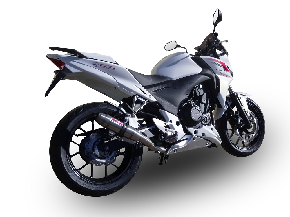 Exhaust compatible with Honda CB500F 2021-2025, Deeptone Inox, Slip-on exhaust including removable db killer and link pipe, EPA-compliant 
