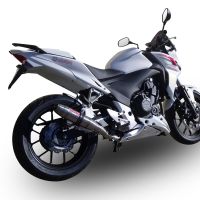 Exhaust compatible with Honda CB500F 2021-2025, Deeptone Inox, Slip-on exhaust including removable db killer and link pipe, EPA-compliant 