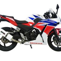 Exhaust compatible with Honda CBR300R 2014-2016, Albus Ceramic, Slip-on exhaust including removable db killer and link pipe, not EPA-compliant 