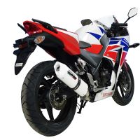 Exhaust compatible with Honda CBR300R 2014-2016, Albus Ceramic, Slip-on exhaust including removable db killer and link pipe, not EPA-compliant 