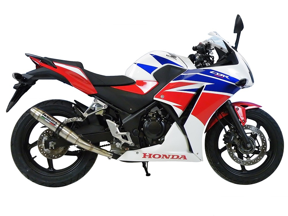 GPR exhaust compatible with  Honda CBR300R 2014-2016, Deeptone Inox, Slip-on exhaust including link pipe 