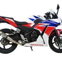 GPR exhaust compatible with  Honda CBR300R 2014-2016, Deeptone Inox, Slip-on exhaust including link pipe 
