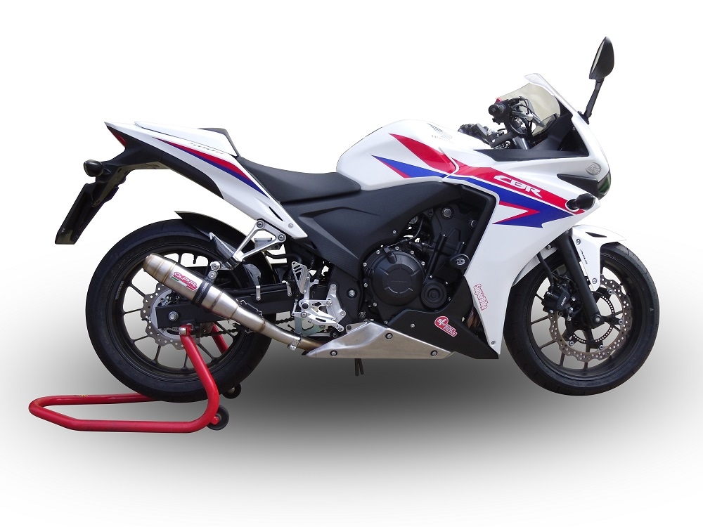 GPR exhaust compatible with  Honda CBR500R 2024-2025, Deeptone Inox, Slip-on exhaust including removable db killer and link pipe, EPA-compliant 