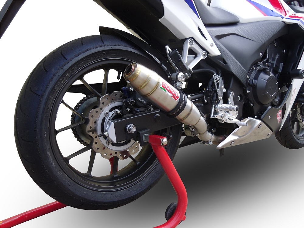 GPR exhaust compatible with  Honda CBR500R 2024-2025, Deeptone Inox, Slip-on exhaust including removable db killer and link pipe, EPA-compliant 