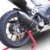 Exhaust compatible with Honda CBR500R 2023-2024, Furore Nero, Slip-on exhaust including removable db killer and link pipe, EPA-compliant 