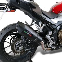 Exhaust compatible with Honda NX500 2024-2025, GP Evo4 Black Titanium, Slip-on exhaust including removable db killer and link pipe 