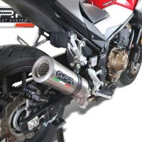Exhaust compatible with Honda NX500 2024-2025, M3 Titanium Natural, Slip-on exhaust including removable db killer and link pipe, EPA-compliant 