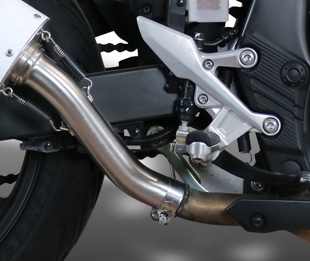 Exhaust compatible with Honda NX500 2024-2025, GP Evo4 Black Titanium, Slip-on exhaust including removable db killer and link pipe 