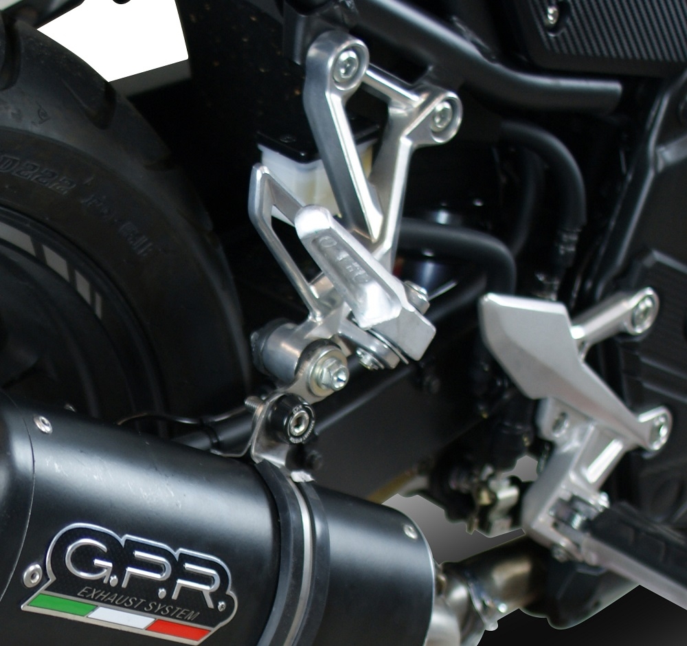 Exhaust compatible with Honda CB500X 2019-2025, GP Evo4 Black Titanium, Slip-on exhaust including removable db killer and link pipe 
