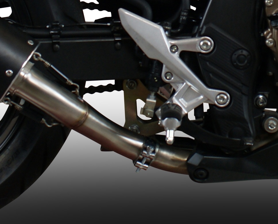 Exhaust compatible with Honda CB500X 2019-2025, GP Evo4 Black Titanium, Slip-on exhaust including removable db killer and link pipe 