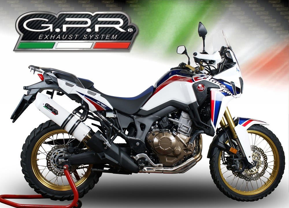 GPR exhaust compatible with  Honda CRF1000L Africa Twin Adventure Sport 2018-2020, Albus Evo4, Slip-on exhaust including removable db killer and link pipe, EPA-compliant 