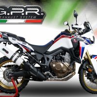 GPR exhaust compatible with  Honda CRF1000L Africa Twin Adventure Sport 2018-2020, Albus Evo4, Slip-on exhaust including removable db killer and link pipe, EPA-compliant 