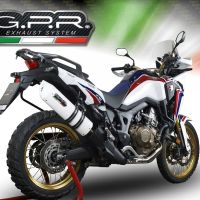 GPR exhaust compatible with  Honda CRF1000L Africa Twin Adventure Sport 2018-2020, Albus Evo4, Slip-on exhaust including removable db killer and link pipe, EPA-compliant 