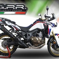 GPR exhaust compatible with  Honda CRF1000L Africa Twin 2018-2020, New Grand Prix Evo Black Titanium, Slip-on exhaust including removable db killer and link pipe, EPA-compliant 