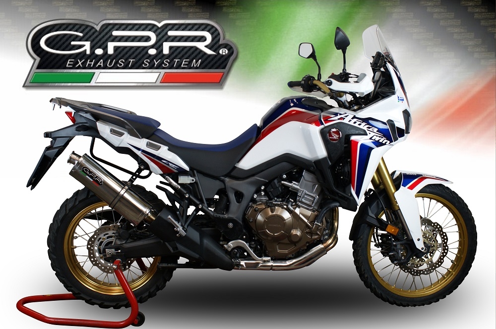 GPR exhaust compatible with  Honda CRF1000L Africa Twin Adventure Sport 2018-2020, Trioval, Slip-on exhaust including removable db killer and link pipe, EPA-compliant 