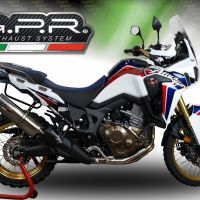 GPR exhaust compatible with  Honda CRF1000L Africa Twin Adventure Sport 2018-2020, Trioval, Slip-on exhaust including removable db killer and link pipe, EPA-compliant 