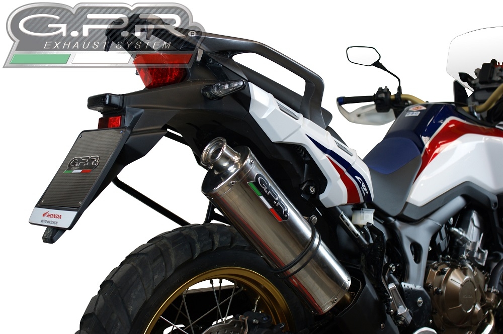 GPR exhaust compatible with  Honda CRF1000L Africa Twin Adventure Sport 2018-2020, Trioval, Slip-on exhaust including removable db killer and link pipe, EPA-compliant 