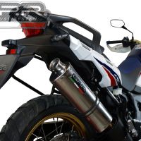 GPR exhaust compatible with  Honda CRF1000L Africa Twin Adventure Sport 2018-2020, Trioval, Slip-on exhaust including removable db killer and link pipe, EPA-compliant 