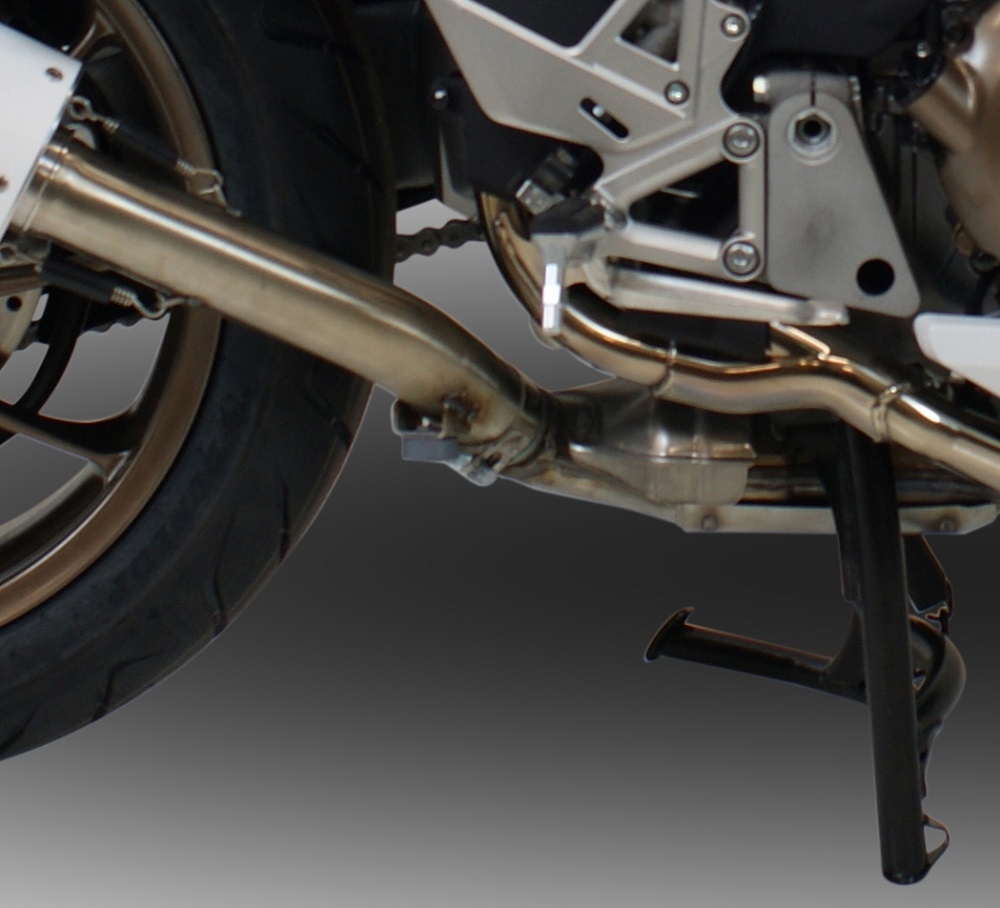 GPR exhaust compatible with Honda VFR800F 2017-2020, Satinox, Slip-on exhaust including removable db killer and link pipe, EPA-compliant 