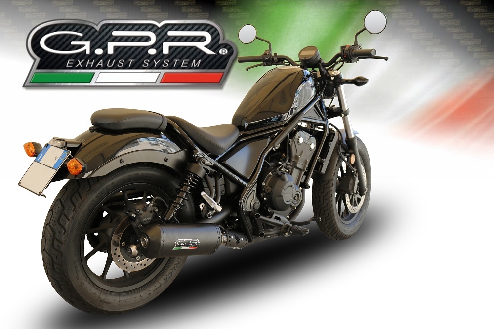 Exhaust compatible with Honda Rebel 500 2021-2023, Ghisa , Slip-on exhaust including removable db killer and link pipe, EPA-compliant 