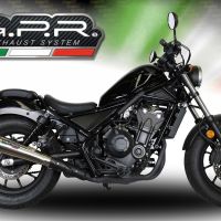 Exhaust compatible with Honda Rebel 500 2021-2023, Powercone Evo, Slip-on exhaust including removable db killer and link pipe, EPA-compliant 