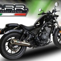 Exhaust compatible with Honda Rebel 500 2021-2023, Powercone Evo, Slip-on exhaust including removable db killer and link pipe, EPA-compliant 