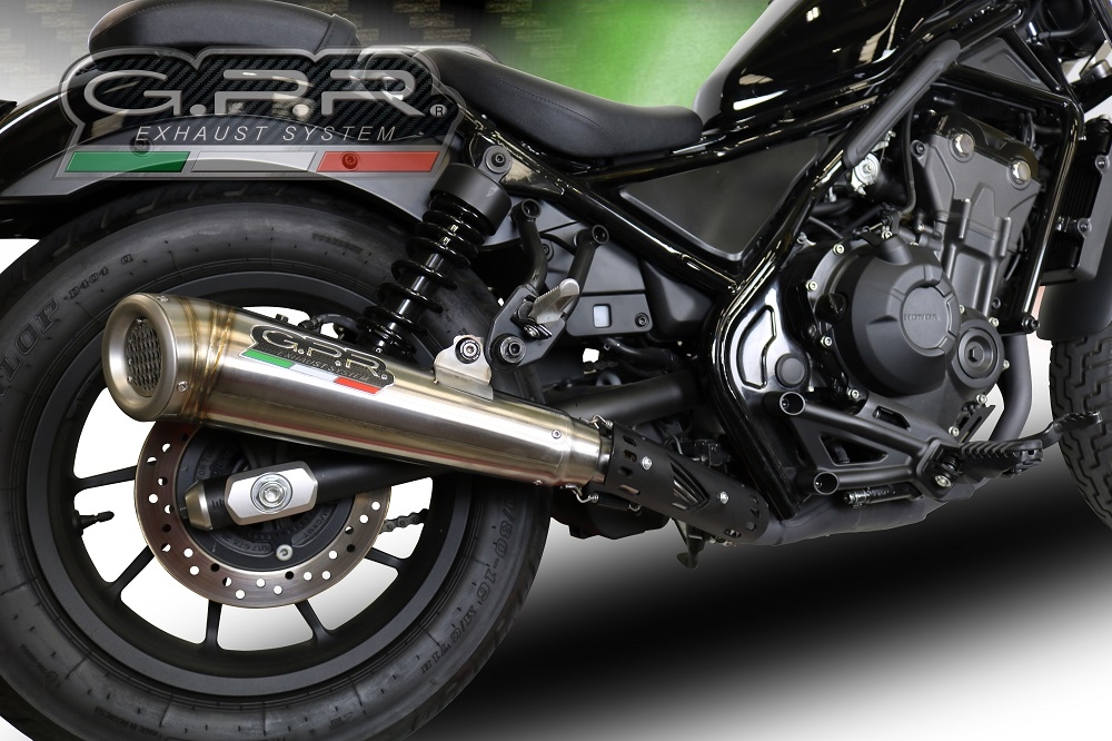 Exhaust compatible with Honda Rebel 500 2021-2023, Powercone Evo, Slip-on exhaust including removable db killer and link pipe, EPA-compliant 