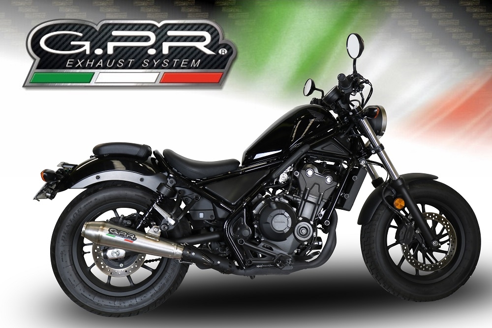 Exhaust compatible with Honda Rebel 300 2017-2020, Ultracone, Slip-on exhaust including removable db killer and link pipe 
