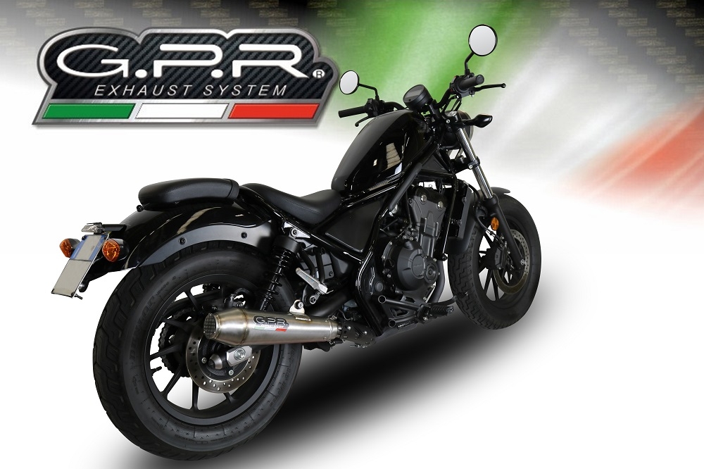 Exhaust compatible with Honda Rebel 300 2017-2020, Ultracone, Slip-on exhaust including removable db killer and link pipe 