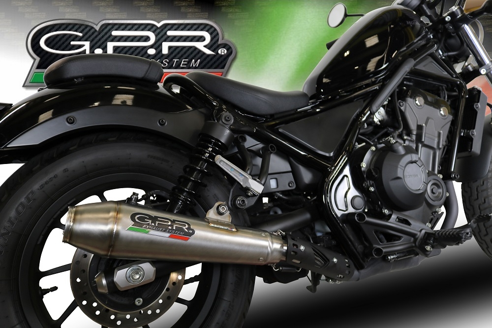 Exhaust compatible with Honda Rebel 300 2017-2020, Ultracone, Slip-on exhaust including removable db killer and link pipe 