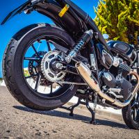 Exhaust compatible with Triumph Street Twin 900 2020-2021, Deeptone Inox, Dual slip-on including removable db killers and link pipes, EPA-compliant 