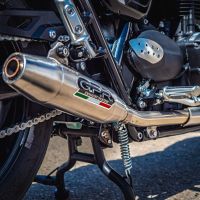 Exhaust compatible with Triumph Street Twin 900 2020-2021, Deeptone Inox, Dual slip-on including removable db killers and link pipes, EPA-compliant 
