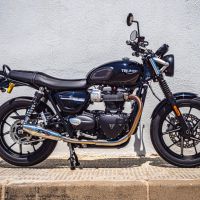 GPR escape compatible con  Triumph Street Twin 900 2015-2019, Vintacone, Par de terminales de escape homologados, con db killer extraíbles y tubos de conexión específicos 