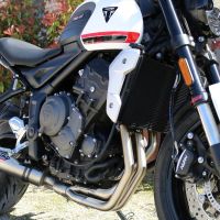 Exhaust compatible with Triumph Trident 660 2021-2024, M3 Titanium Natural, Full system exhaust including removable db killer and catalyst 
